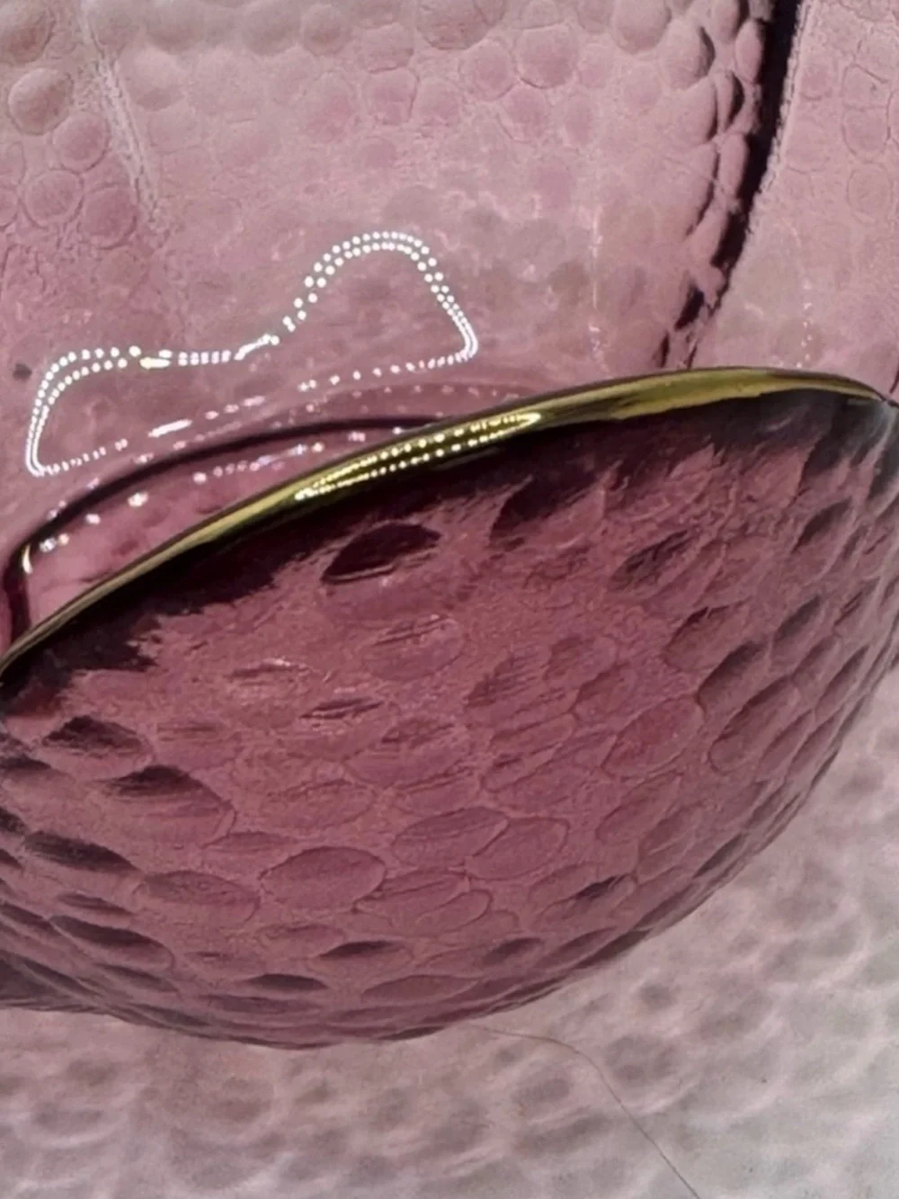 PURPLE GLASS FLOWER TRINKET DISH